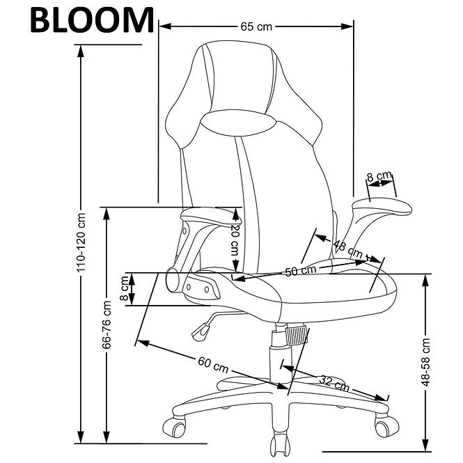 Otočné kreslo Bloom čierna/ružový