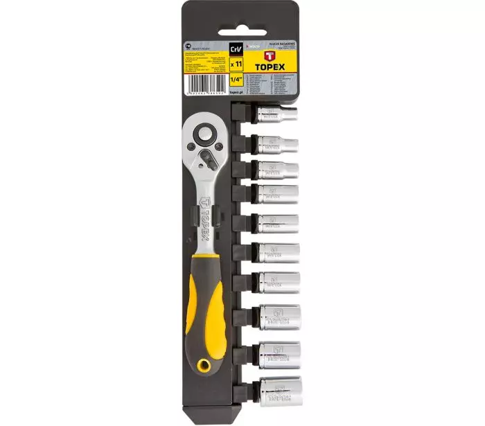 Topex Zásuvkové kľúče  1/4", 11 ks 38D650
