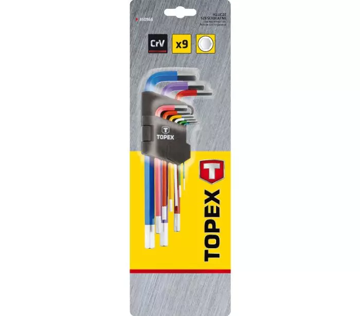 TOPEX Šesťhranné kľúče 9 ks 35D966,2
