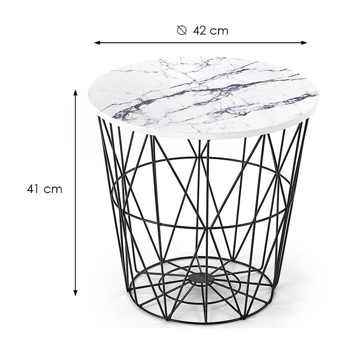 Konferenčný stolík Harissa B biela mramor/čierna 42