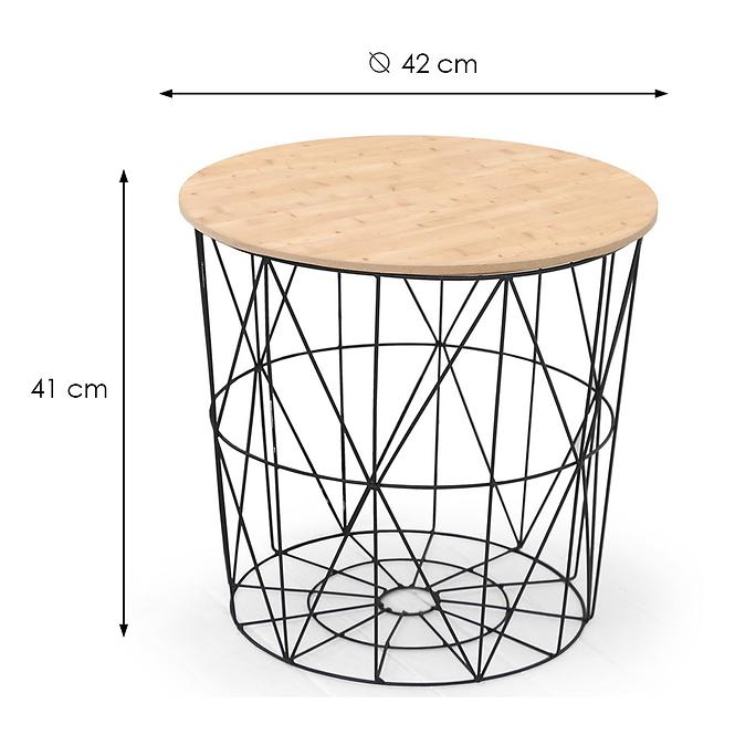 Konferenčný stolík Mariffa prírodné/čierna 42