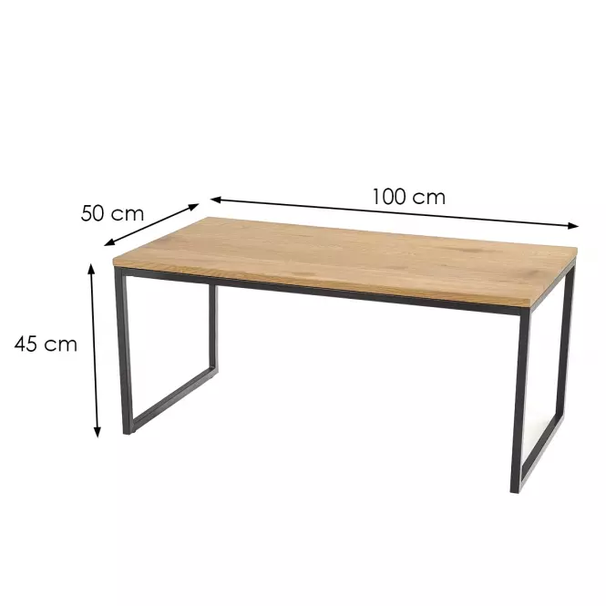 Konferenčný stolík Sabrosa dub zlatá/čierna 80/100,7