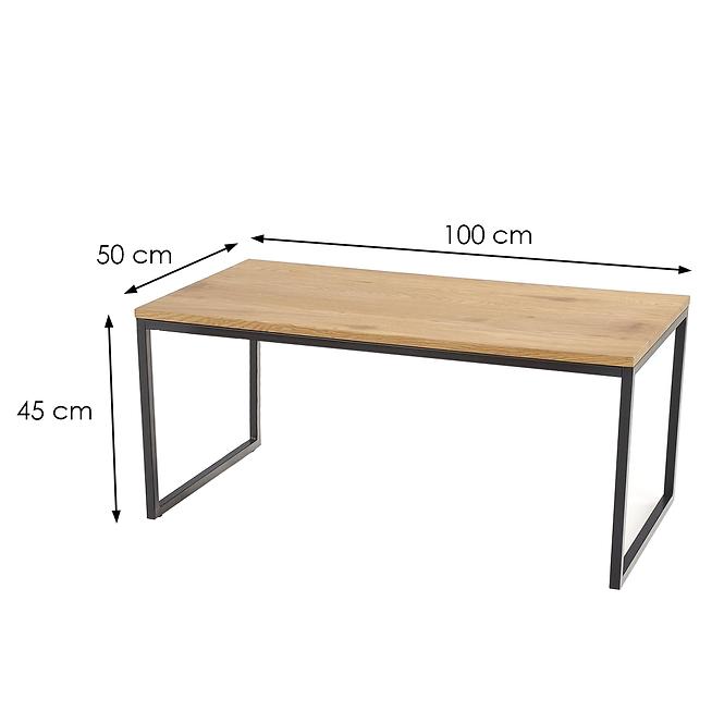 Konferenčný stolík Sabrosa dub zlatá/čierna 80/100,7