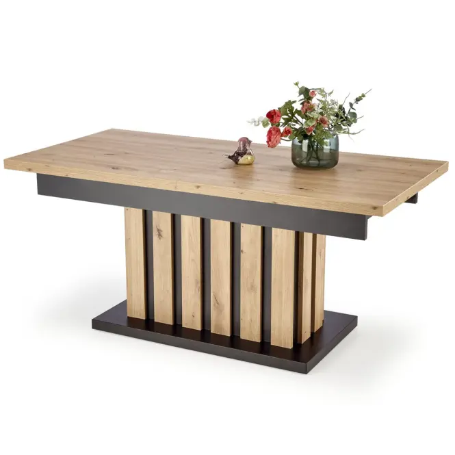 Zdvíhací stolík Baretti lamele artisan/čierna 130/170,7