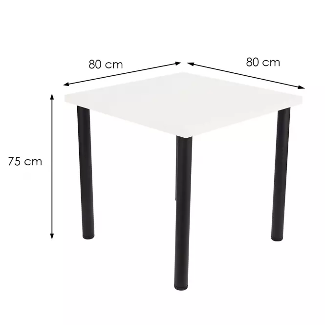 Stôl Ron 80x80 biely,4