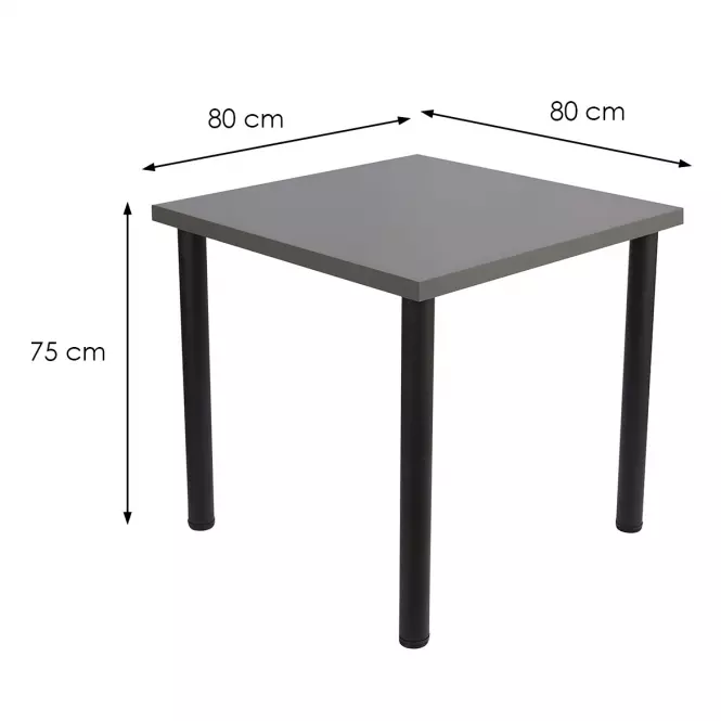 Stôl Ron 80x80 grafit,4