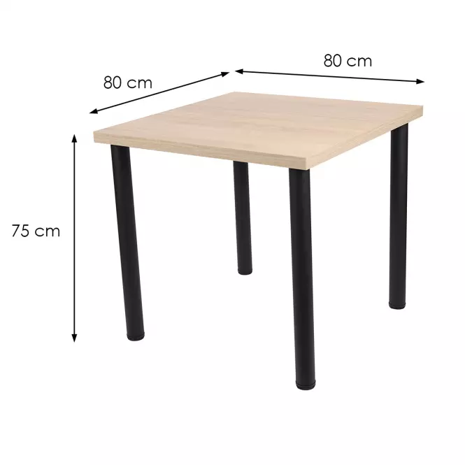 Stôl Ron 80x80 sonoma,4