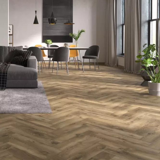 Laminátová podlaha vodeodolná Dub Manor 8mm AC5 Herringbone WR 64833,5