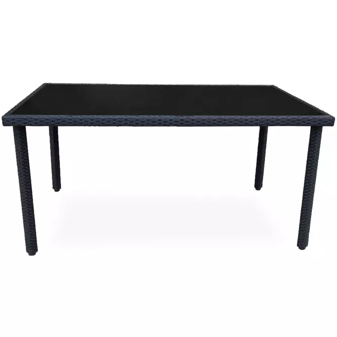 Stôl technorattan Dandy čierny 150x90 cm