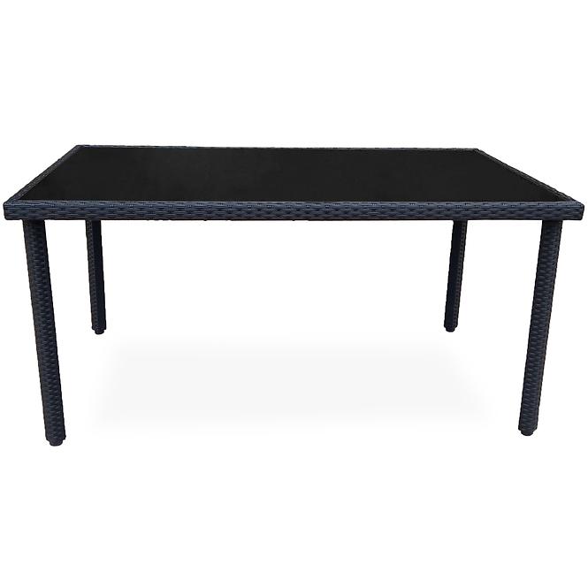 Stôl technorattan Dandy čierny 150x90 cm