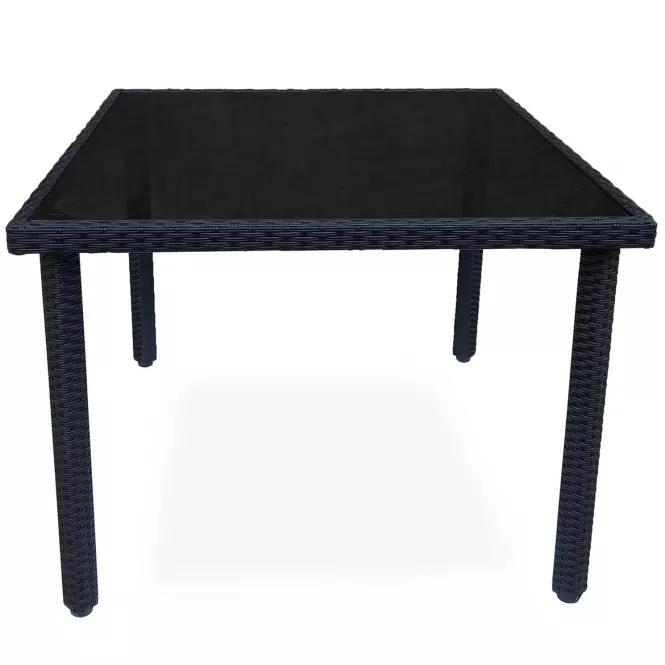 Stôl technorattan Dandy čierny 150x90 cm