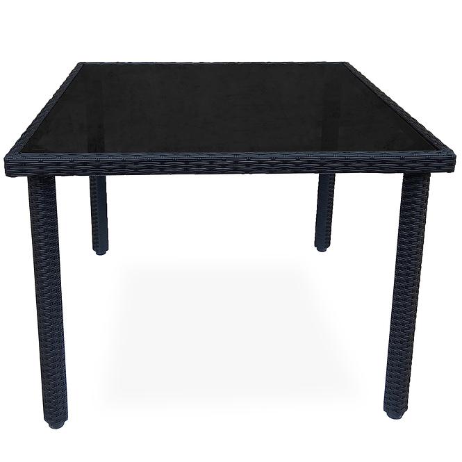 Záhradný ratanový stôl Dandy 90x90 čierny