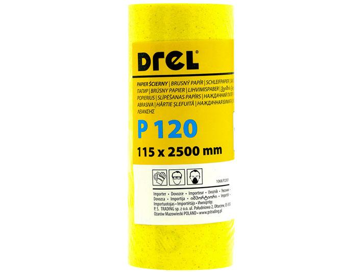 DREL Brúsny papier na kotúči 2,5m x 115 mm P120 CON-MRY-1112