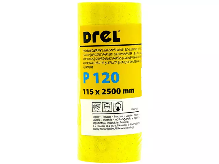 DREL Brúsny papier na kotúči 2,5m x 115 mm P120 CON-MRY-1112,2