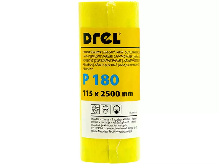 DREL Brúsny papier na kotúči 115mm x 2,5 m  P180 CON-MRY-1118