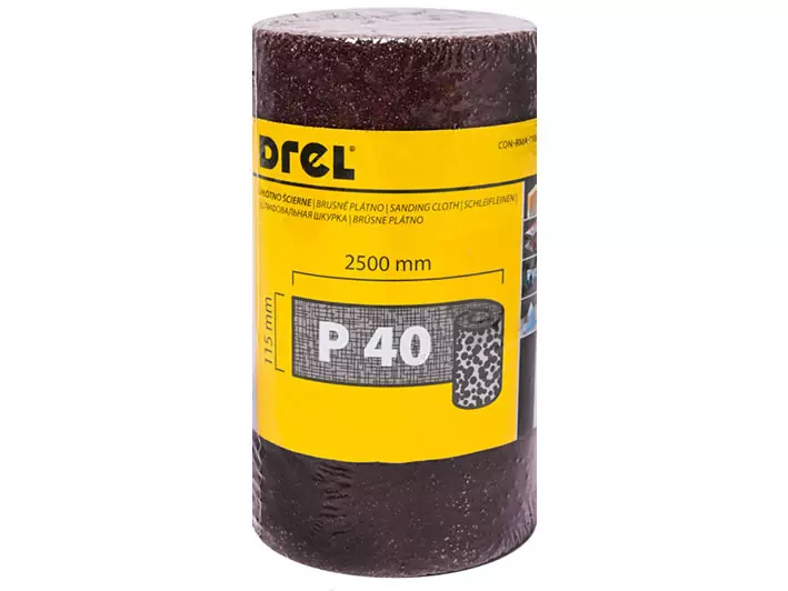 DREL Brúsny papier na kotúči 115mm x 2,5 m P40 CON-MRY-1104