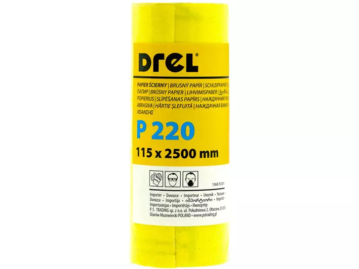 DREL Brúsny papier na kotúči 115mm x 2,5m P220 CON-MRY-1122
