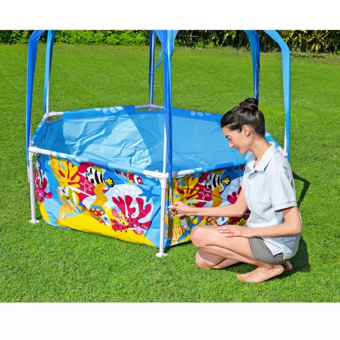 Detský bazén rámový so strešnou UV ochranou 1,83 x 0,51 m 5618T