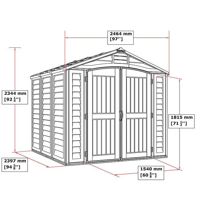 Zahradný domček Dura Plus 8x8