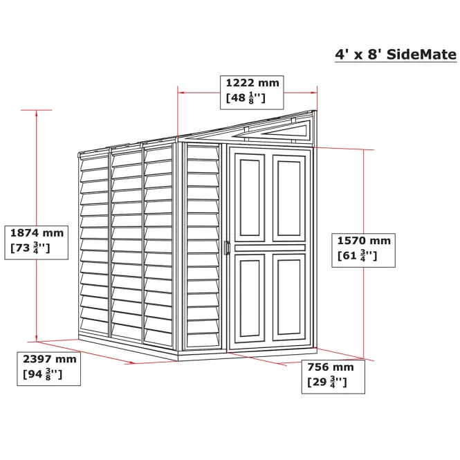 Záhradný domček Side Mate 4x8 m
