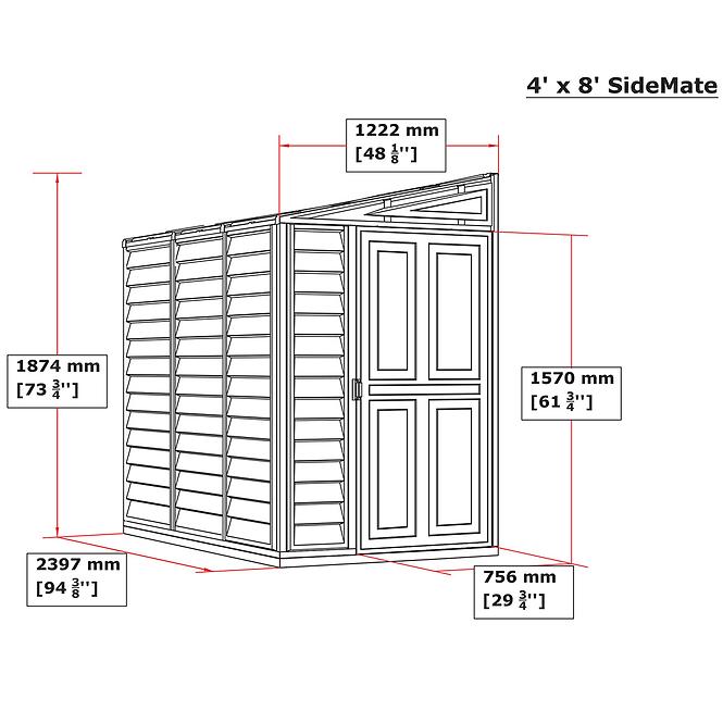 Záhradný domček Side Mate 4x8 m