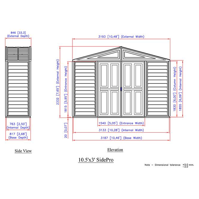 Záhradný domček Side Pro 10,5x3,9