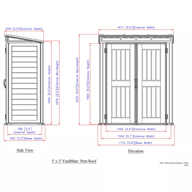 Záhradný domček Yardmate Pent Plus 5x3