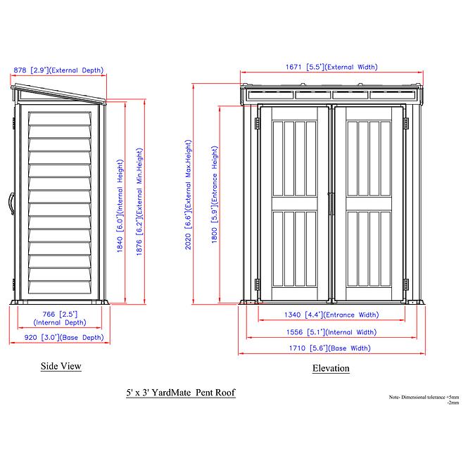 Záhradný domček Yardmate Pent Plus 5x3