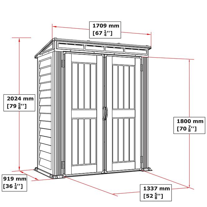 Záhradný domček Yardmate Pent Plus 5x3