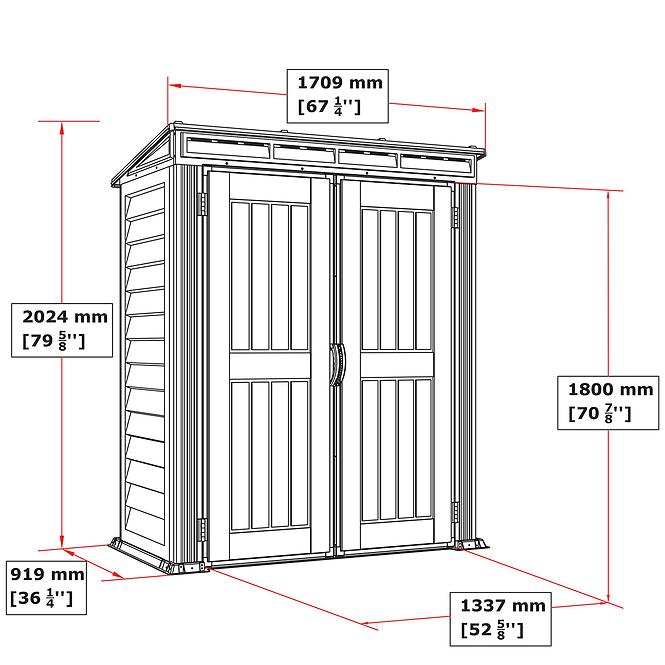 Zahradný domček Yardmate Pent Plus 5x3