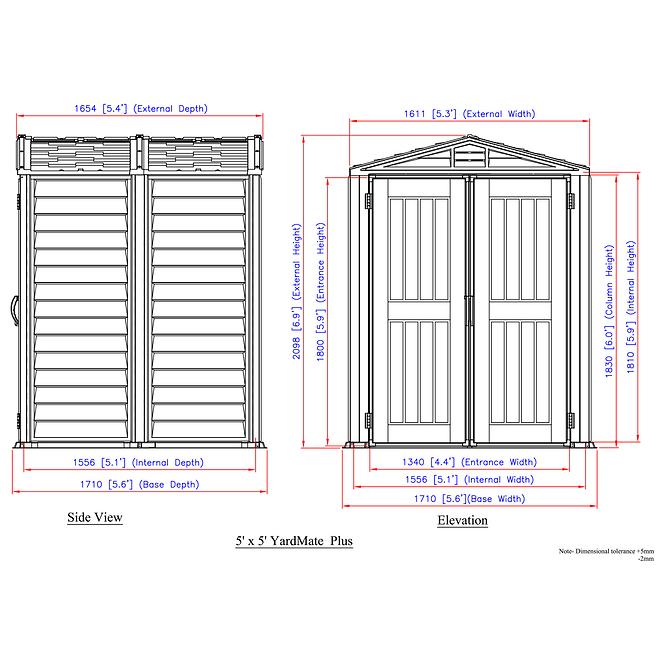 Zahradný domček Yardmate Plus 5x5