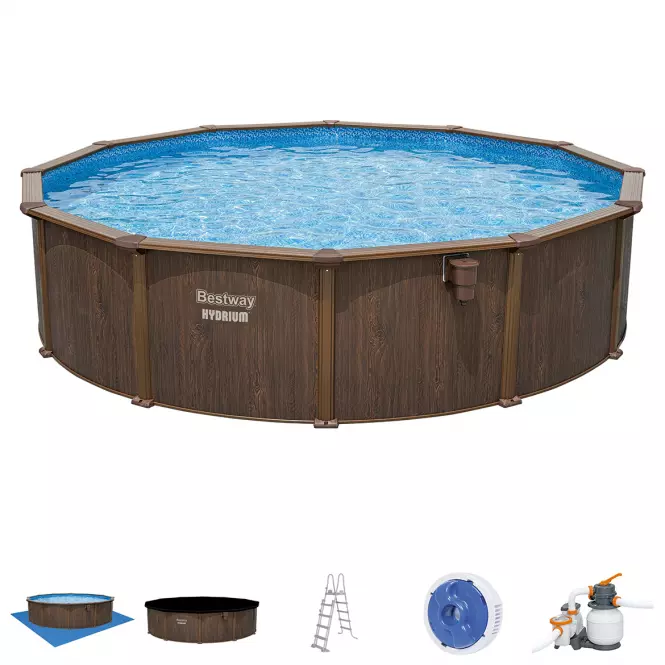 Bazen oceľový Hydrium vzor dreva 5,49 x 1,32 561CS