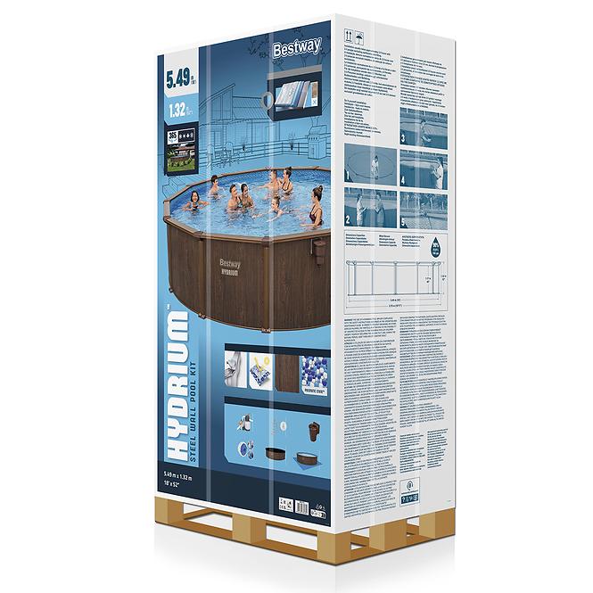 Bazen oceľový Hydrium vzor dreva 5,49 x 1,32 561CS,10