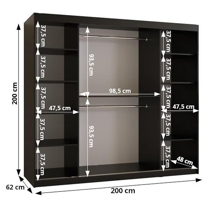 Skriňa Amiro 1 200 biely/biely