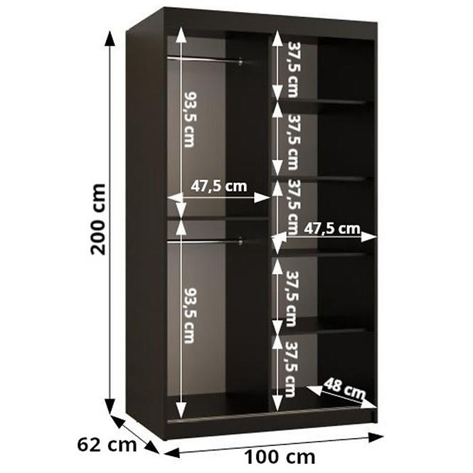 Skriňa Amiro 1 100 biely/čierny