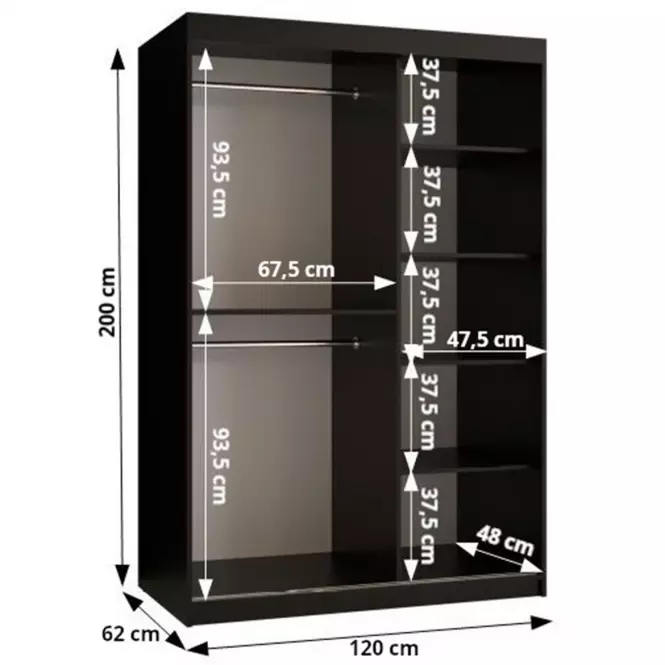 Skriňa Amiro 1 120 biely/čierny