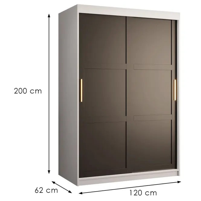 Skriňa Amiro 1 120 biely/čierny,3