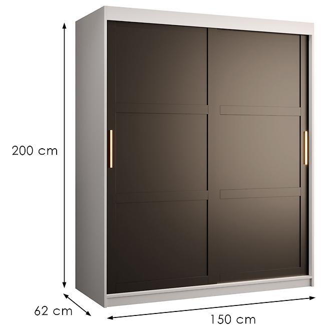 Skriňa Amiro 1 150 biely/čierny