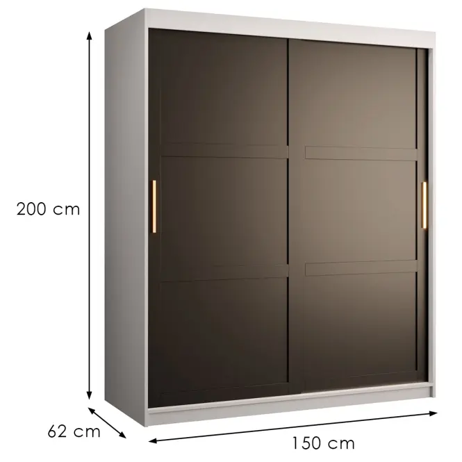 Skriňa Amiro 1 150 biely/čierny,6
