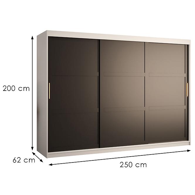 Skriňa Amiro 1 250 biely/čierny