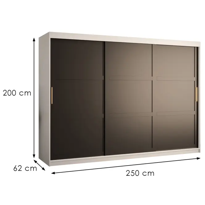 Skriňa Amiro 1 250 biely/čierny,3