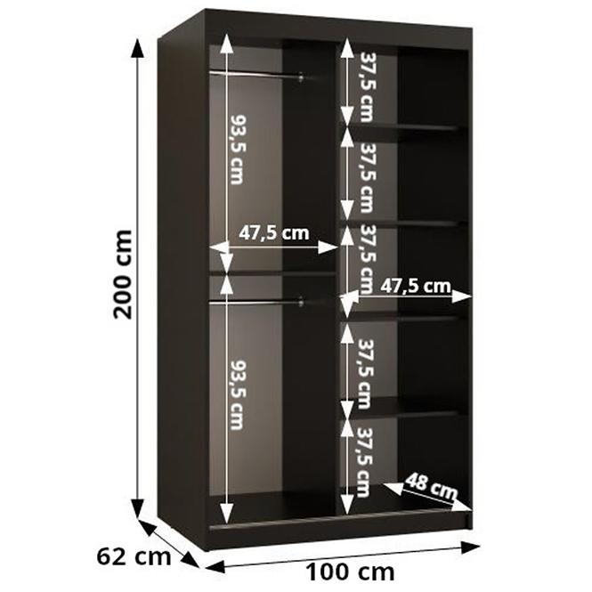Skriňa Amiro 1 100 čierna/čierna
