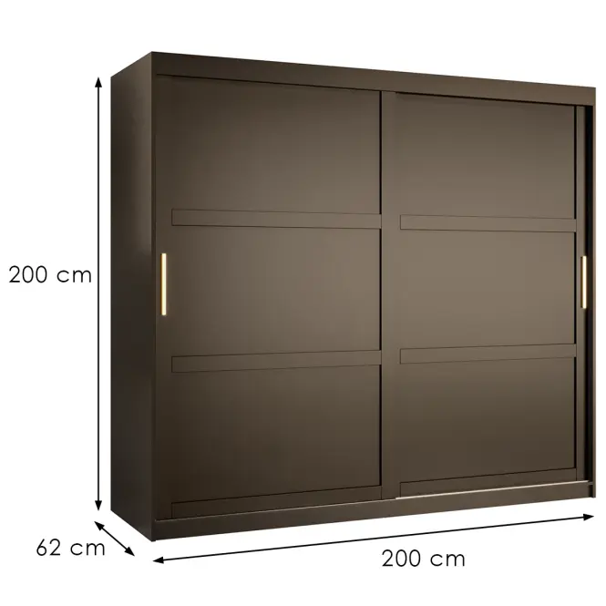 Skriňa Amiro 1 200 čierny/čierny,3