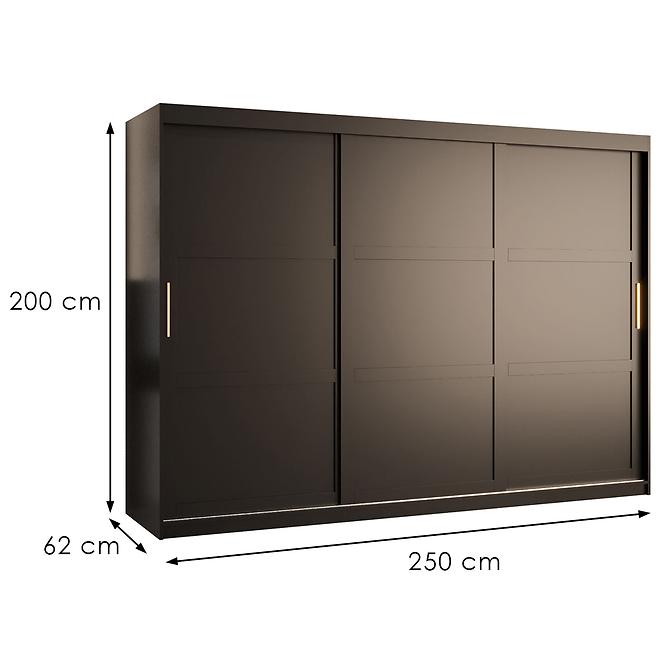 Skriňa Amiro 1 250 čierny/čierny