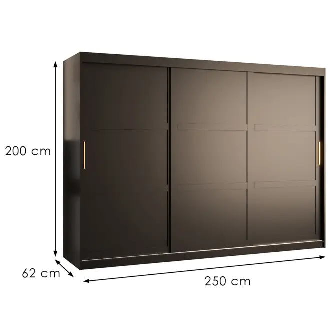 Skriňa Amiro 1 250 čierny/čierny,3
