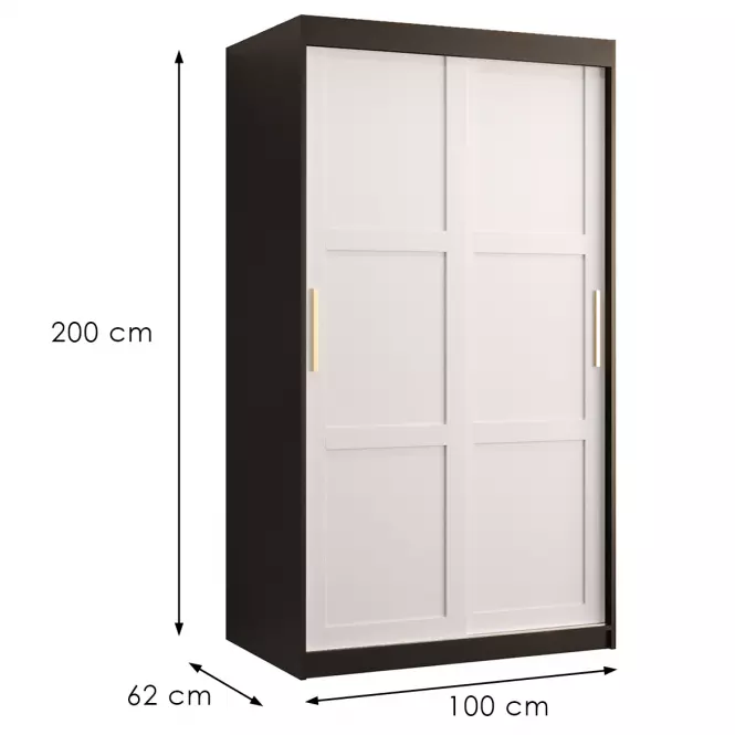Skriňa Amiro 1 100 čierny/biely,3