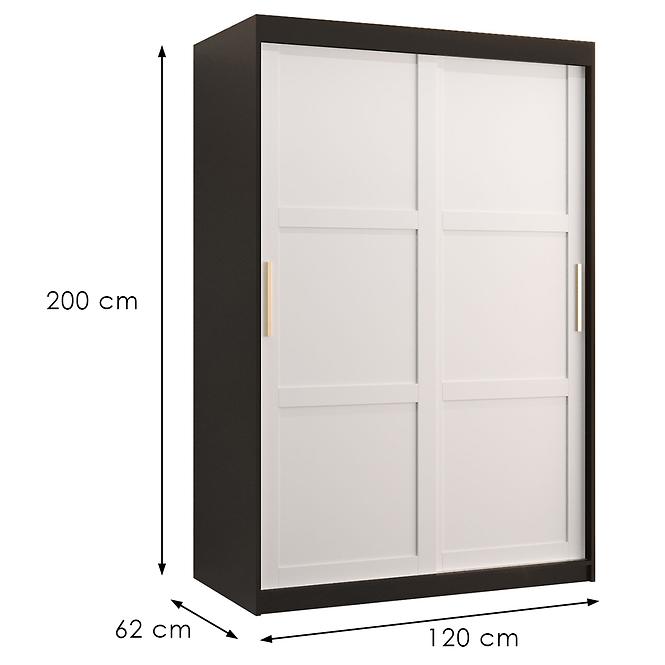 Skriňa Amiro 1 120 čierny/biely
