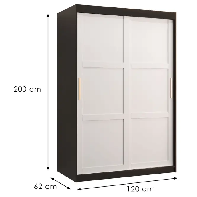 Skriňa Amiro 1 120 čierny/biely,3
