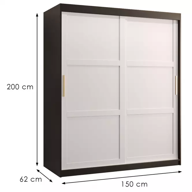 Skriňa Amiro 1 150 čierny/biely