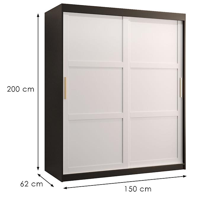 Skriňa Amiro 1 150 čierny/biely,3